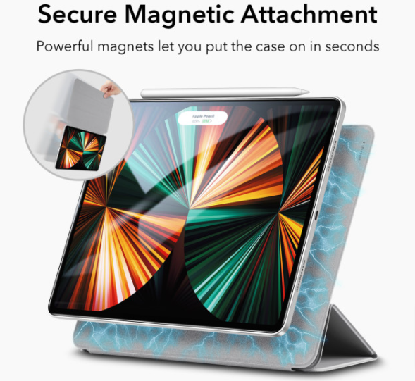 【iPad-Pro-12-9inch-第6-5世代-ケース】ESR-Rebound-Magnetic-with-Clasp-Silver-Grey-ESR-iPhoneケースは-UNiCASE (1)