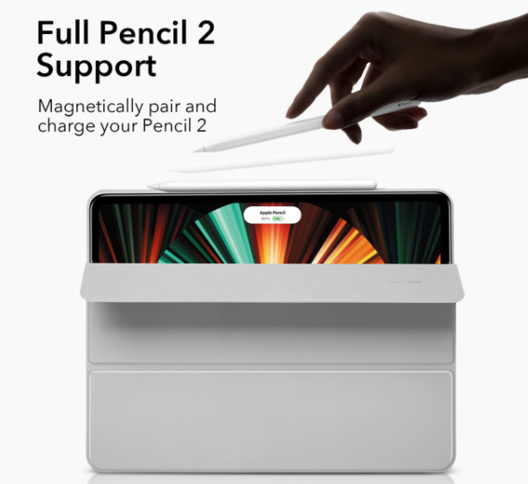 【iPad-Pro-12-9inch-第6-5世代-ケース】ESR-Rebound-Magnetic-with-Clasp-Silver-Grey-ESR-iPhoneケースは-UNiCASE (2)